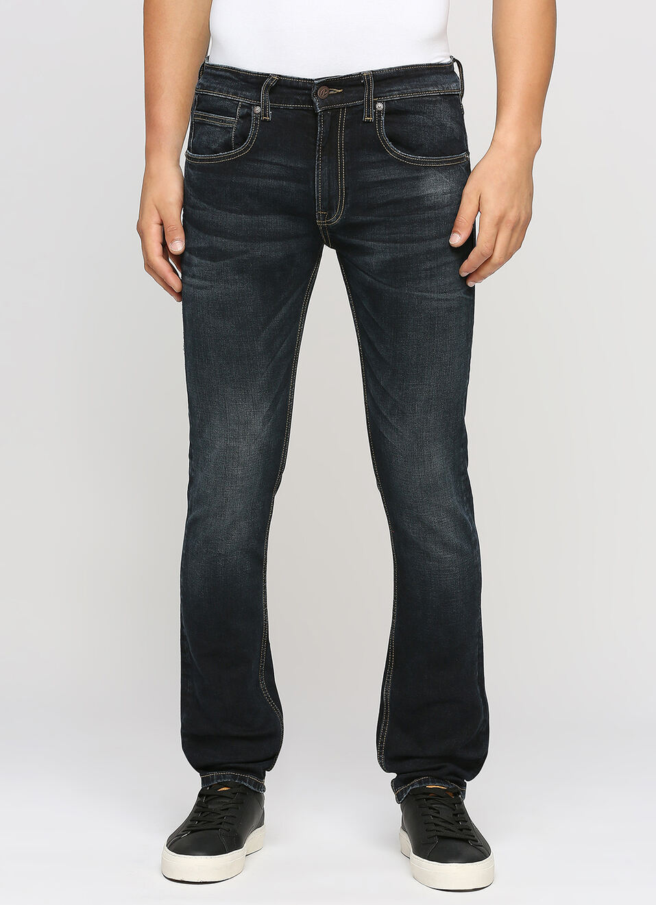 Vapour Dark Blue Mid Rise Slim Fit Jeans, , large image number 2