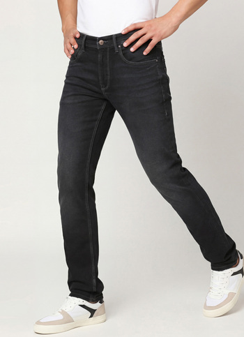 Vapour Black Mid Rise Slim Fit Jeans