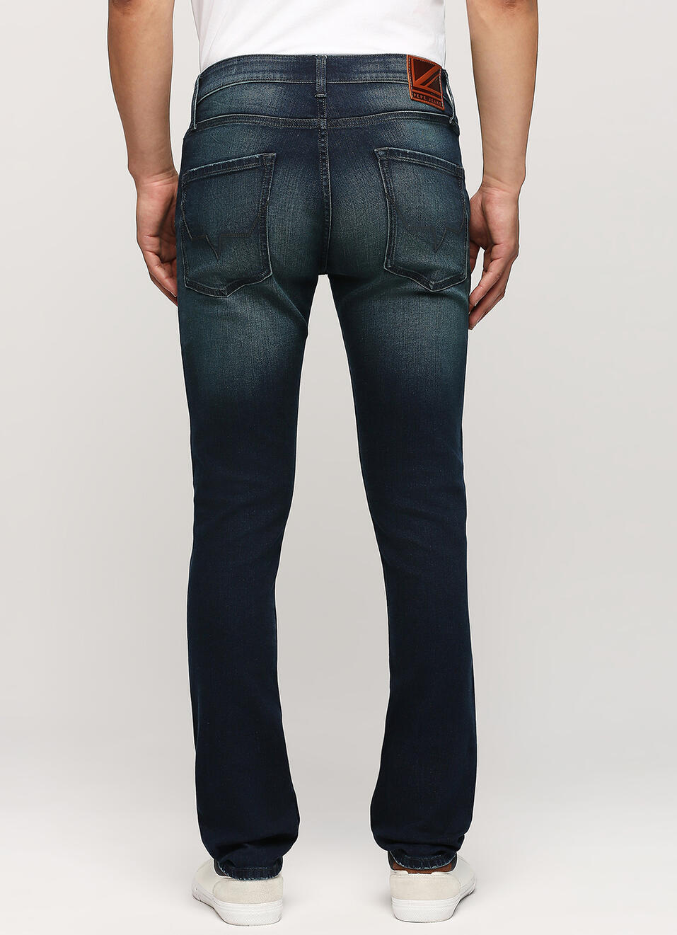 Vapour Dark Blue Mid Rise Slim Fit Jeans, , large image number 3