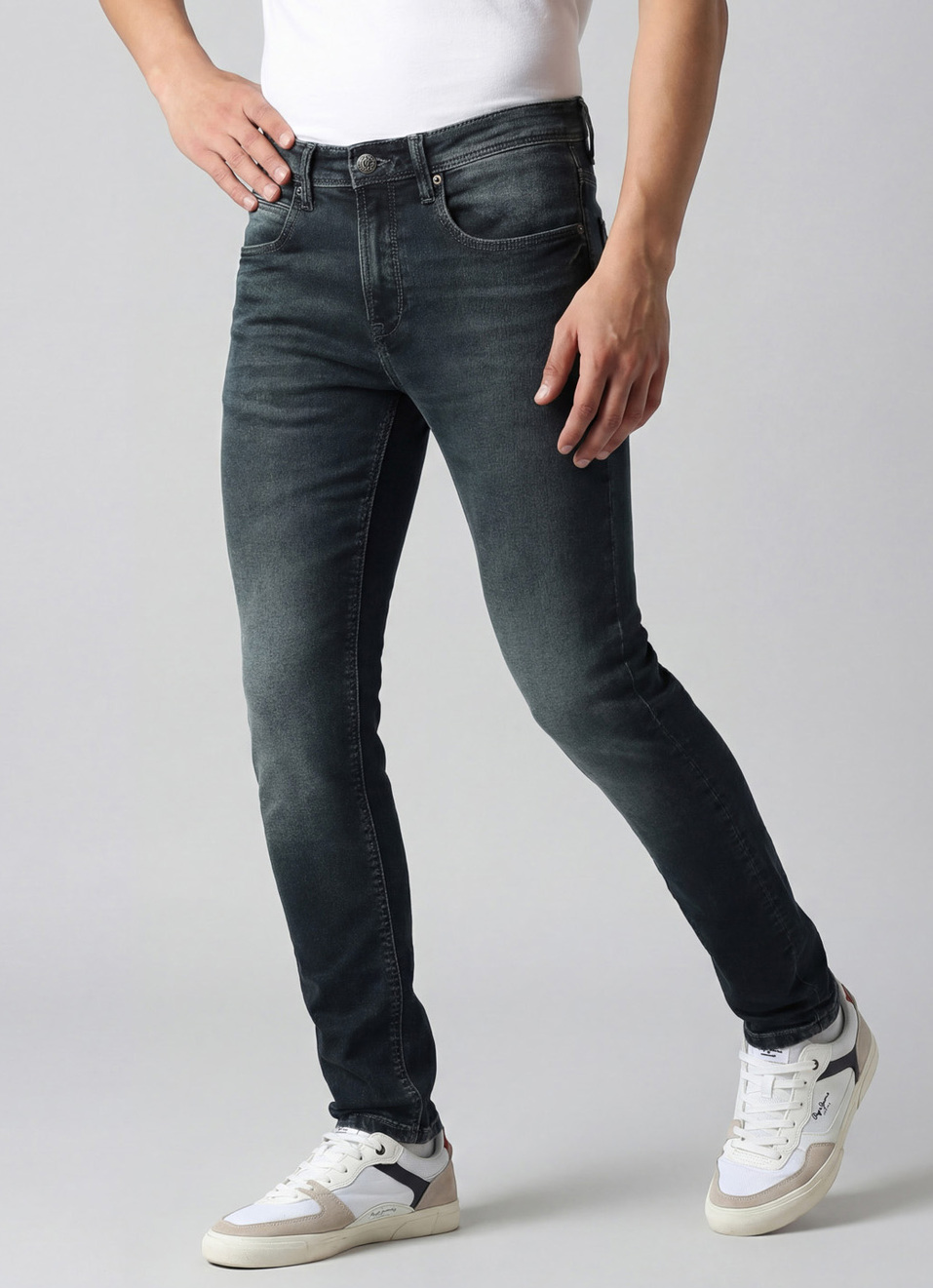 Chinox Black Mid Rise Regular Fit Jeans, , large image number 0