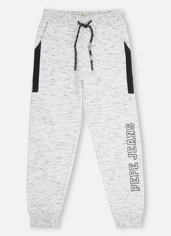 White Dyed Printed Knitted Joggers
