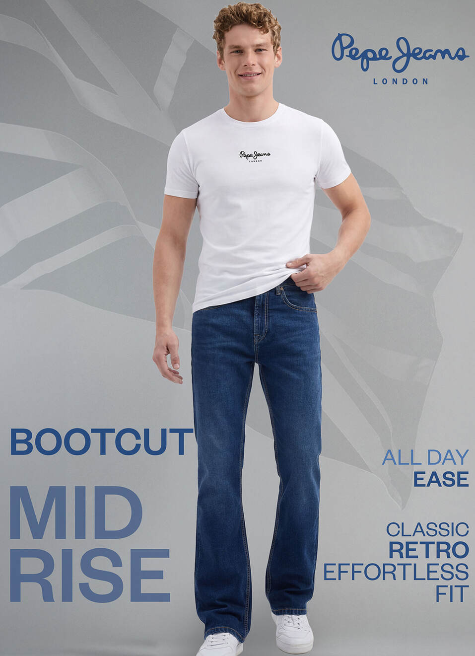 Dark Blue Mid Rise Bootcut Jeans, , large image number 7