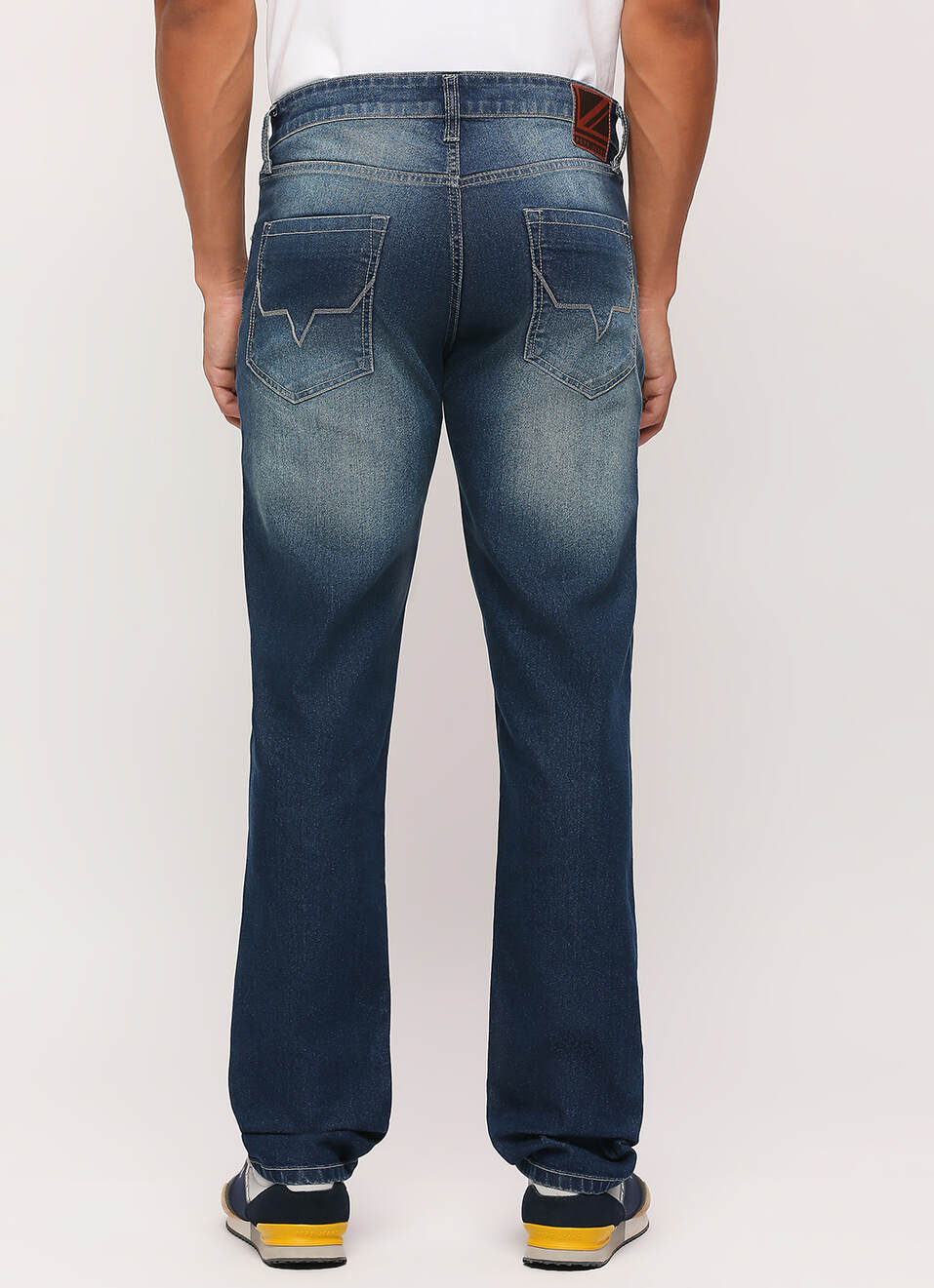 Men Blue Mid Rise Slim Fit Stretchable Jeans, , large image number 1