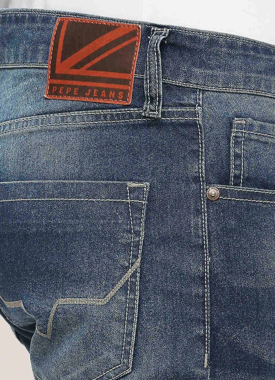 Men Blue Mid Rise Slim Fit Stretchable Jeans, , large image number 4