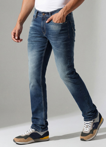 Men Blue Mid Rise Slim Fit Stretchable Jeans