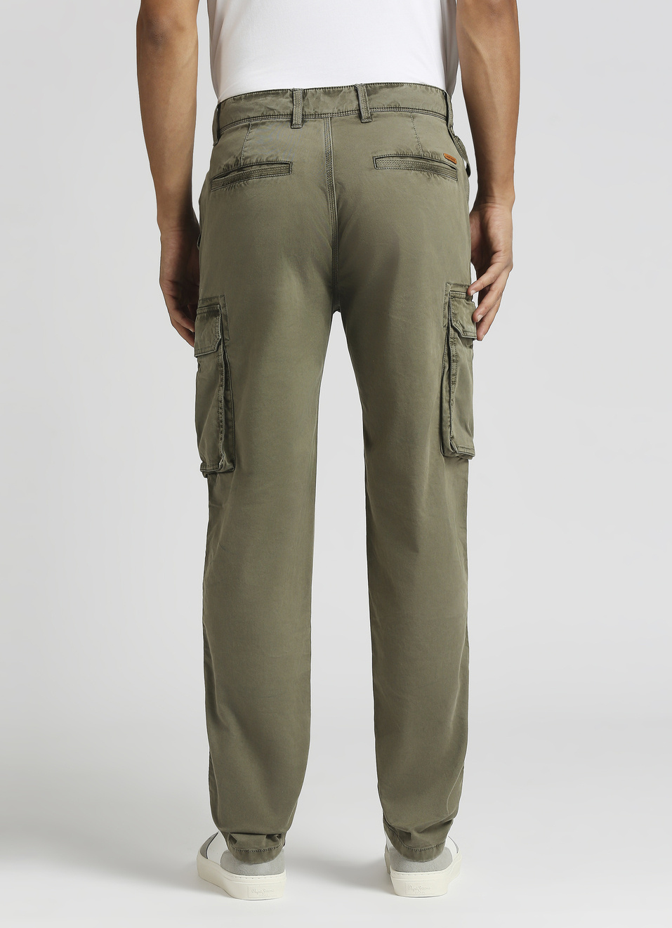 Olive Overdyed Stretch Cargo Pants, , large image number 2