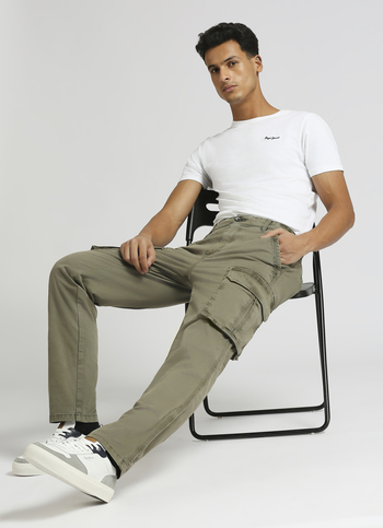 Olive Overdyed Stretch Cargo Pants