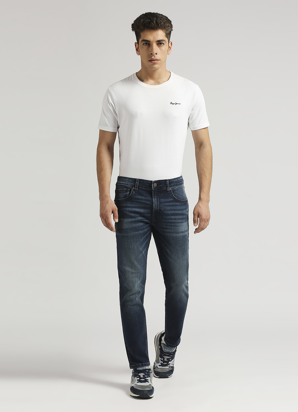 Chinox Dark Blue Mid Rise Ankle Jeans, , large image number 1