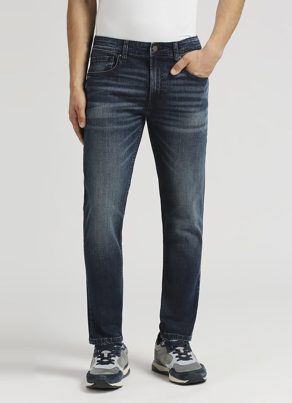 Chinox Dark Blue Mid Rise Ankle Jeans, , large image number 2