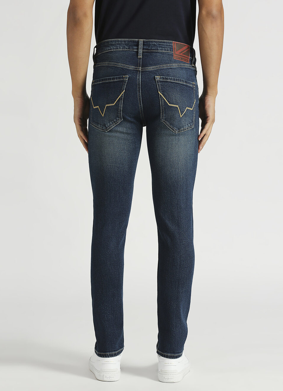 Vapour Dark Blue Low Rise Tapered Fit Jeans, , large image number 3