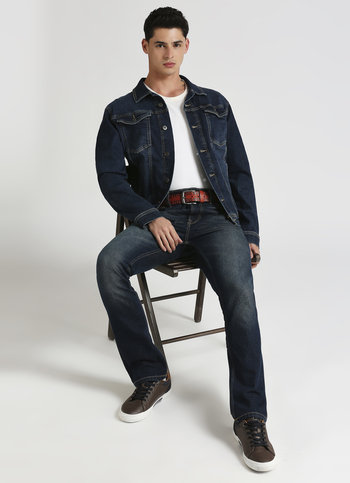 Vendie Dark Blue Mid Rise Straight Fit Jeans