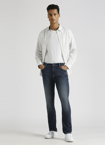 Vendie Dark Blue Mid Rise Straight Fit Jeans