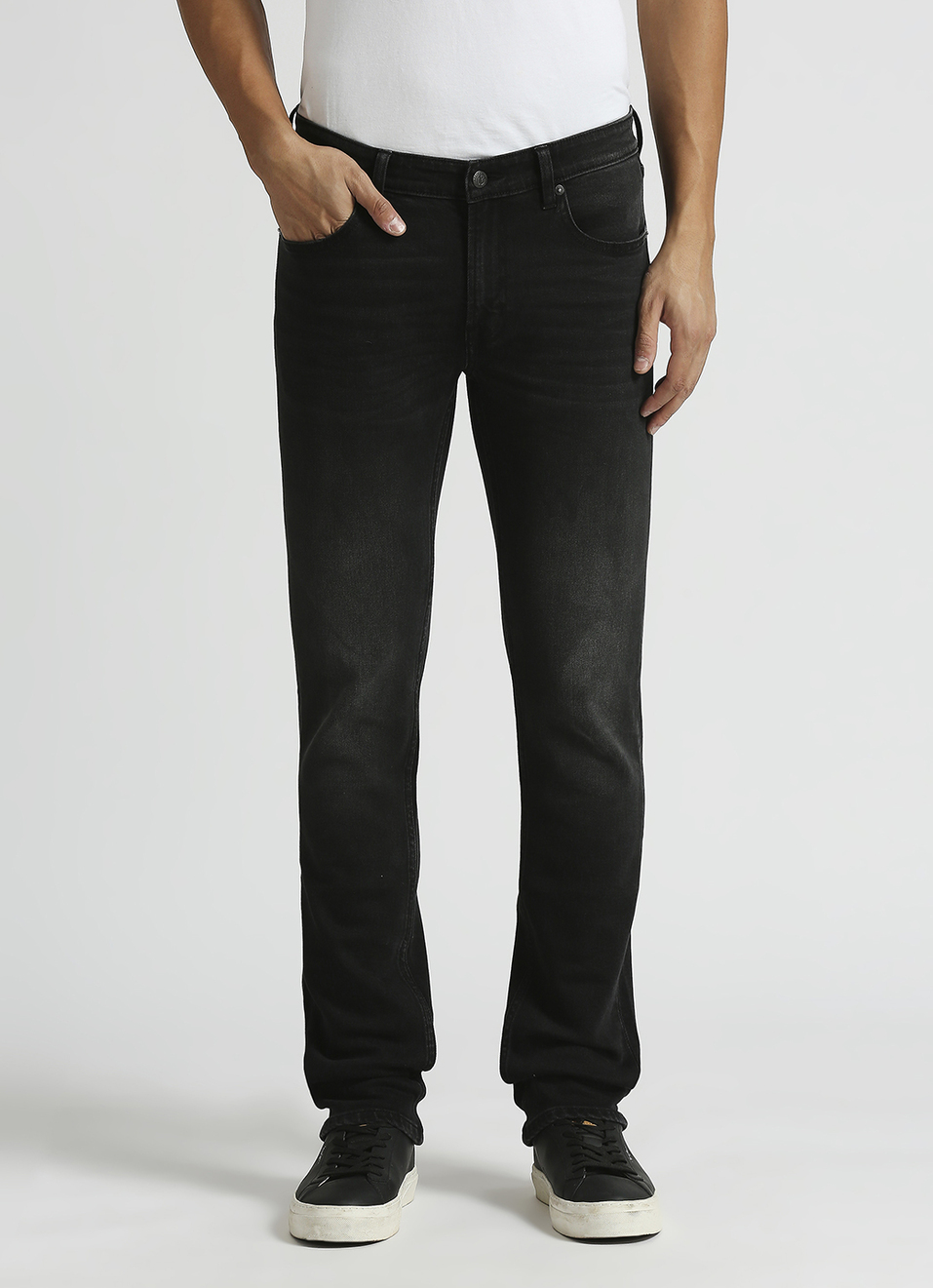 Vapour Black Mid Rise Slim Fit Jeans, , large image number 2