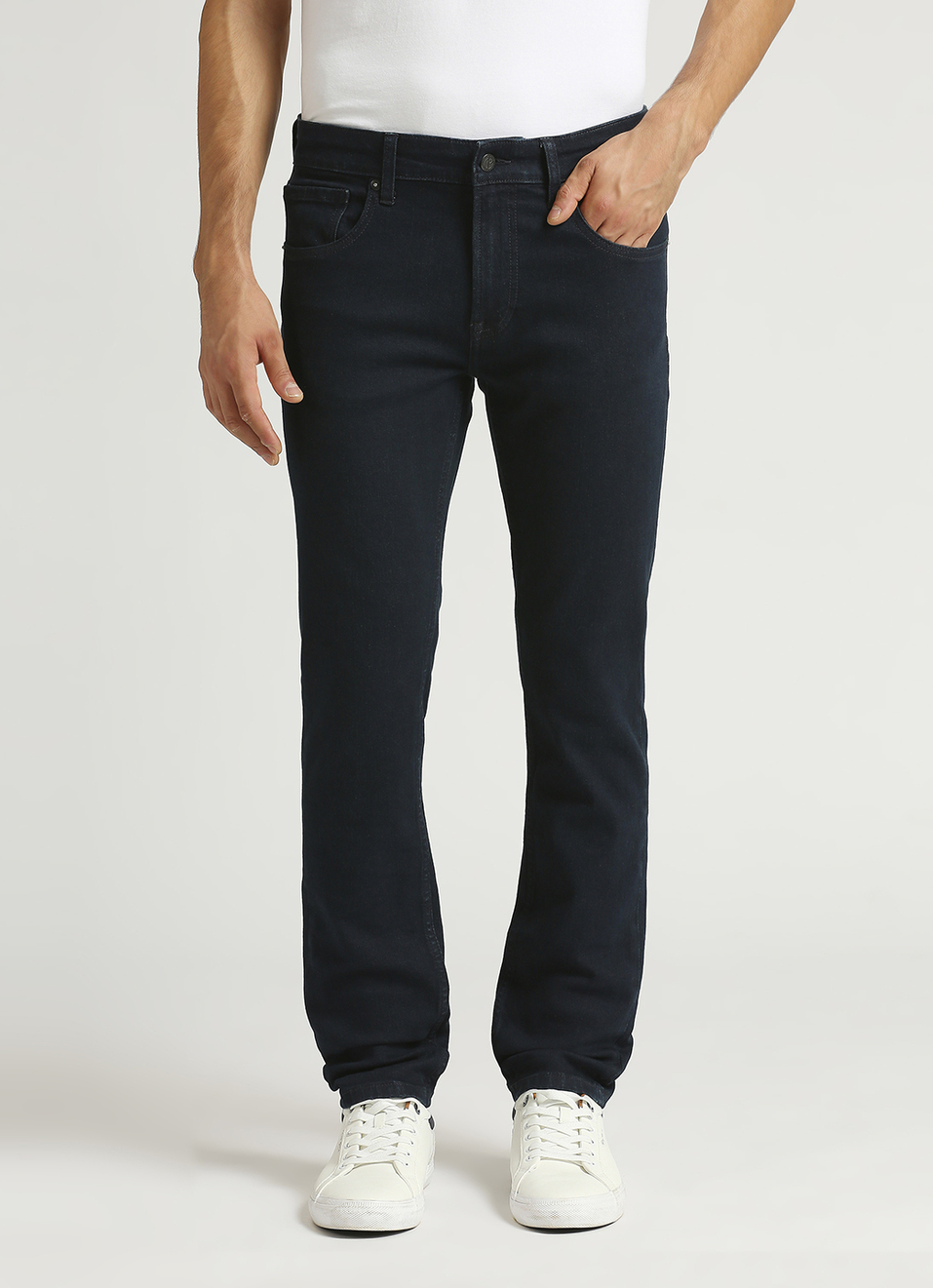 Vapour Black Low Rise Tapered Jeans, , large image number 2