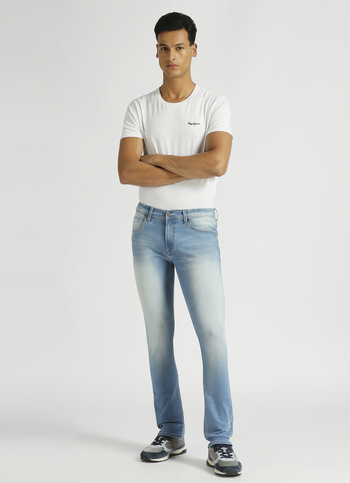 Vapour Light Blue Mid Rise Slim Fit Jeans