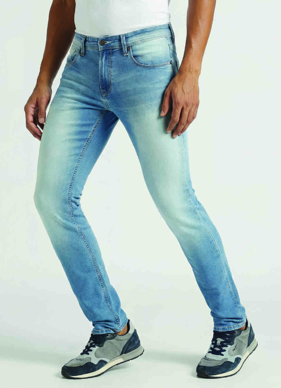 Vapour Light Blue Mid Rise Slim Fit Jeans, , large image number 0