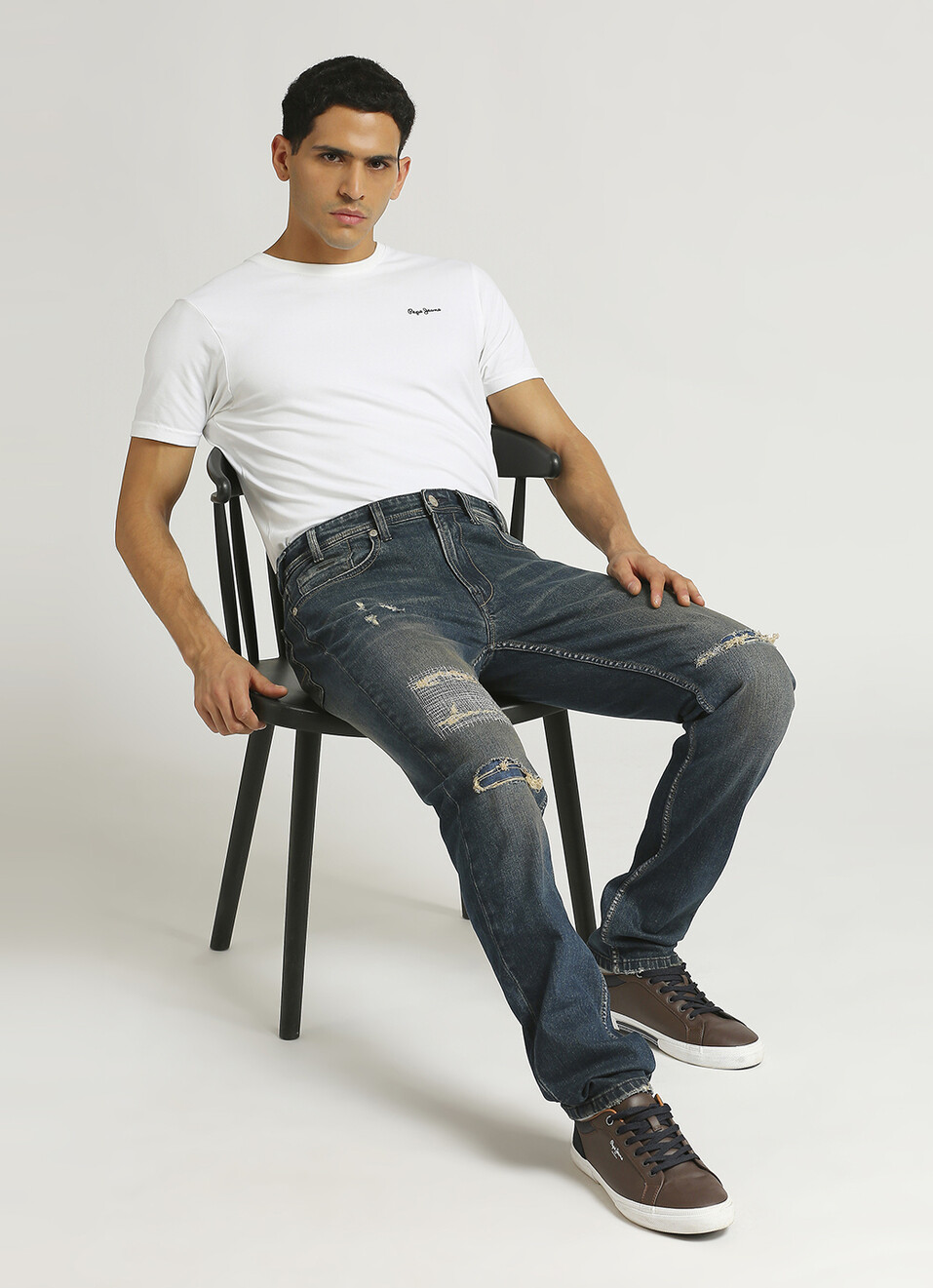 Vapour Dark Blue Mid Rise Jeans, , large image number 3