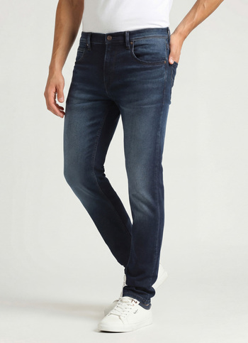Vapour Dark Blue Low Rise Tapered Gymindigo Jeans