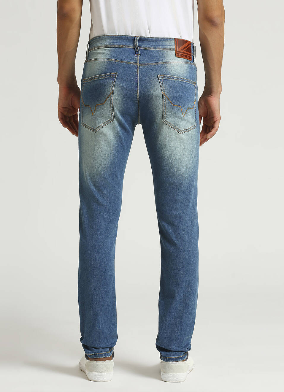 Vapour Blue Low Rise Tapered Jeans, , large image number 3