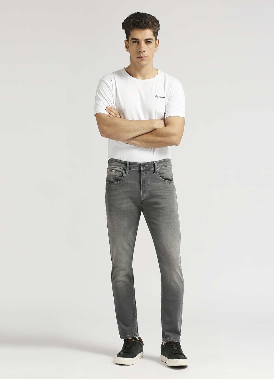 Chinox Grey Mid Rise Ankle Gymindigo Jeans, , large image number 1