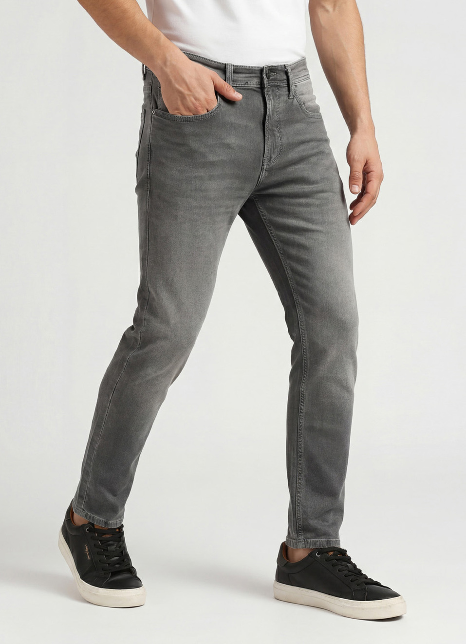 Chinox Grey Mid Rise Ankle Gymindigo Jeans, , large image number 0