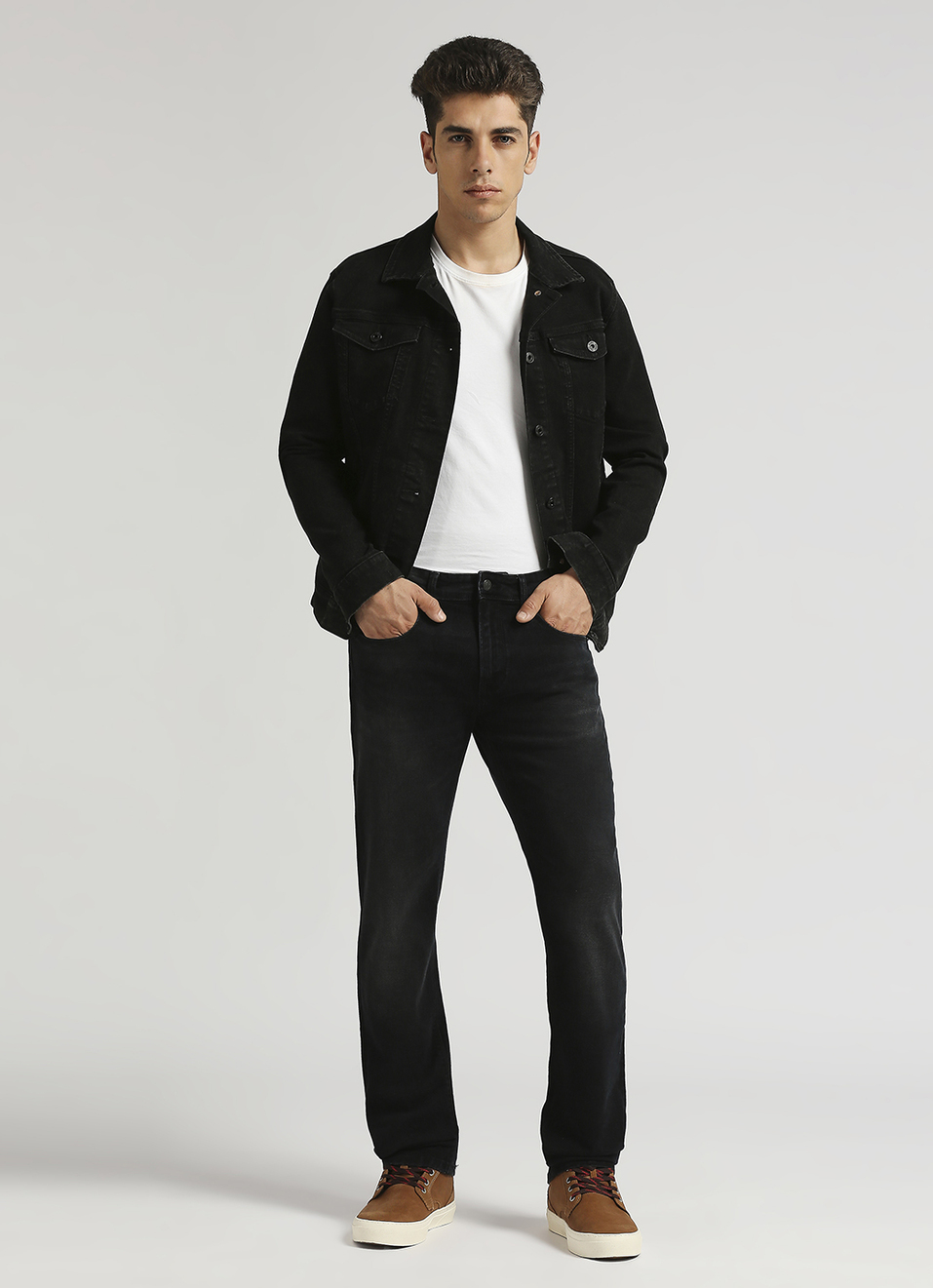 Vapour Black Mid Rise Slim Fit Jeans, , large image number 1