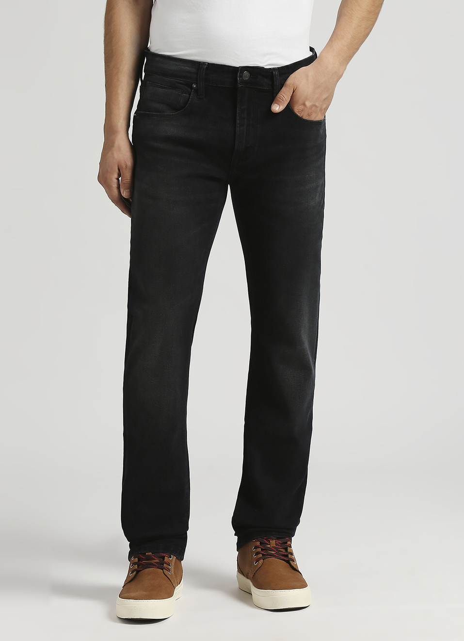 Vapour Black Mid Rise Slim Fit Jeans, , large image number 2