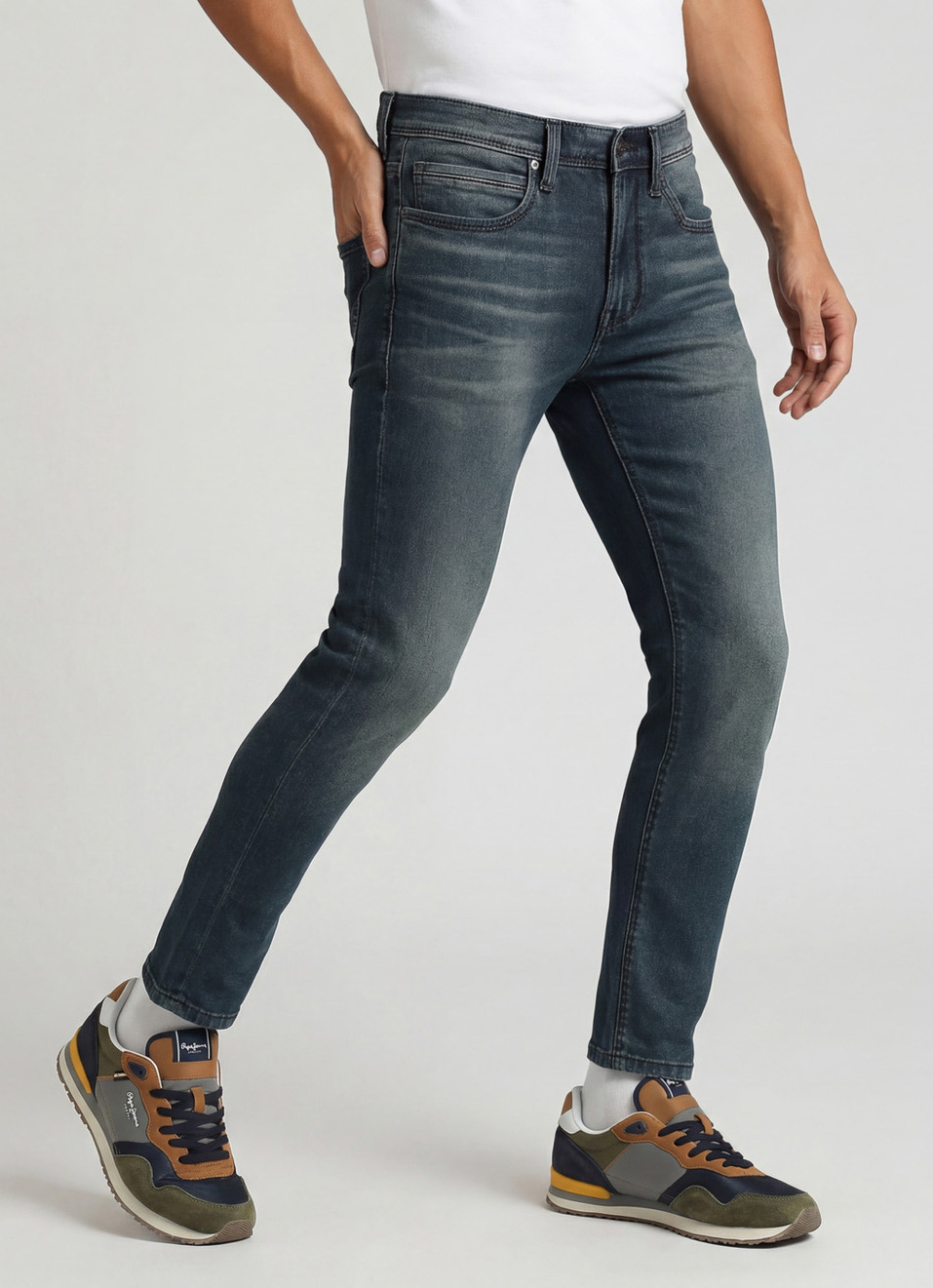 Chinox Dark Blue Mid Rise Ankle Jeans, , large image number 0