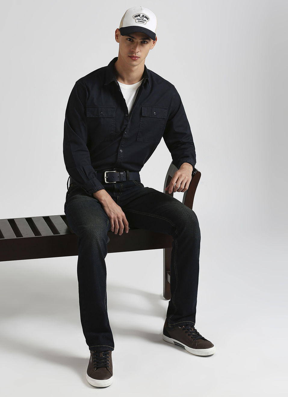 Vendie Dark Blue Mid Rise Straight Fit Jeans, , large image number 1