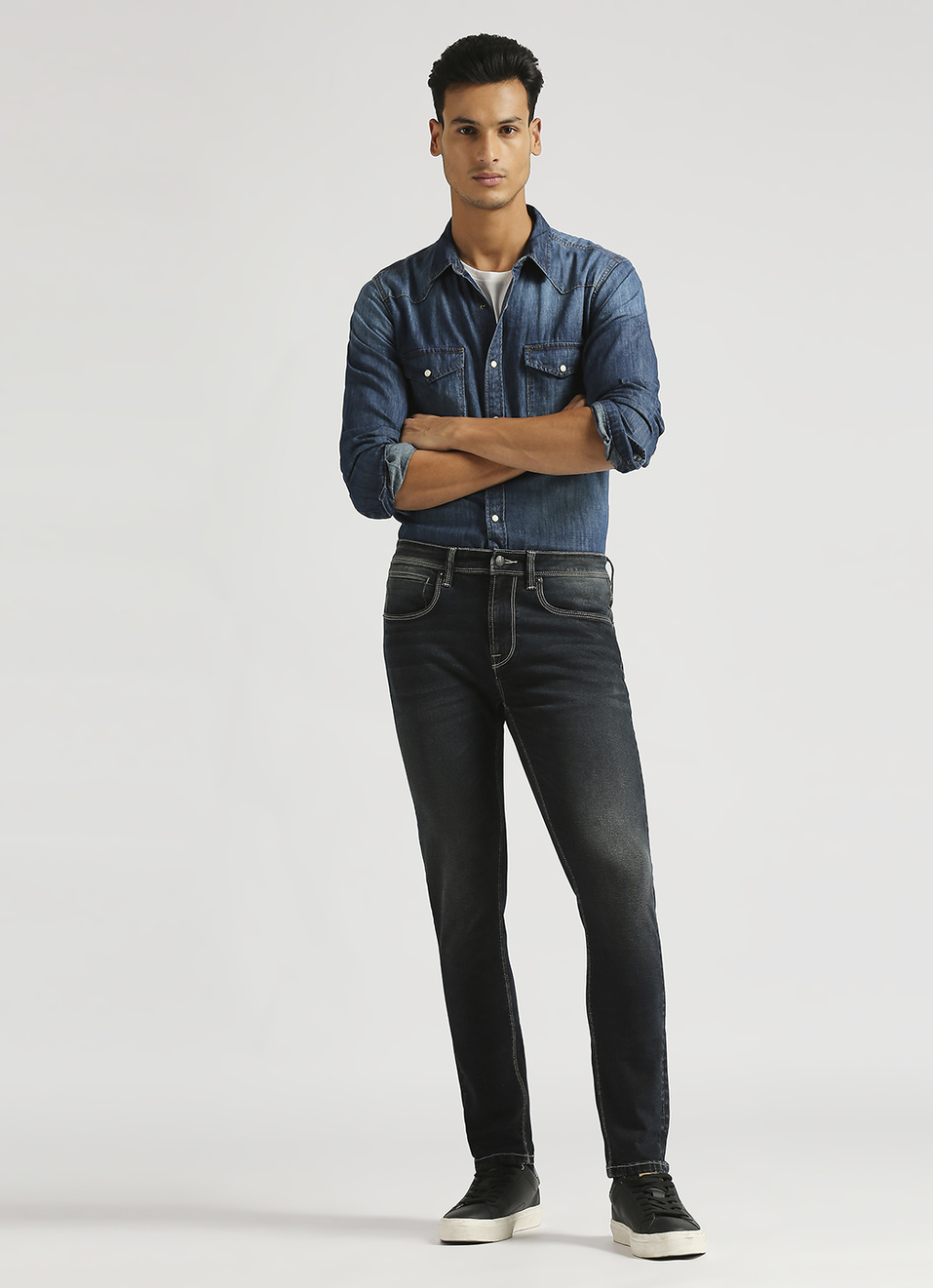 Chinox Black Mid Rise Skinny Fit Jeans, , large image number 1