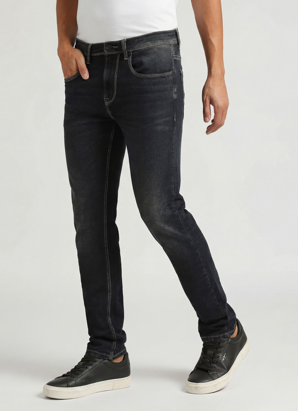 Chinox Black Mid Rise Skinny Fit Jeans, , large image number 0