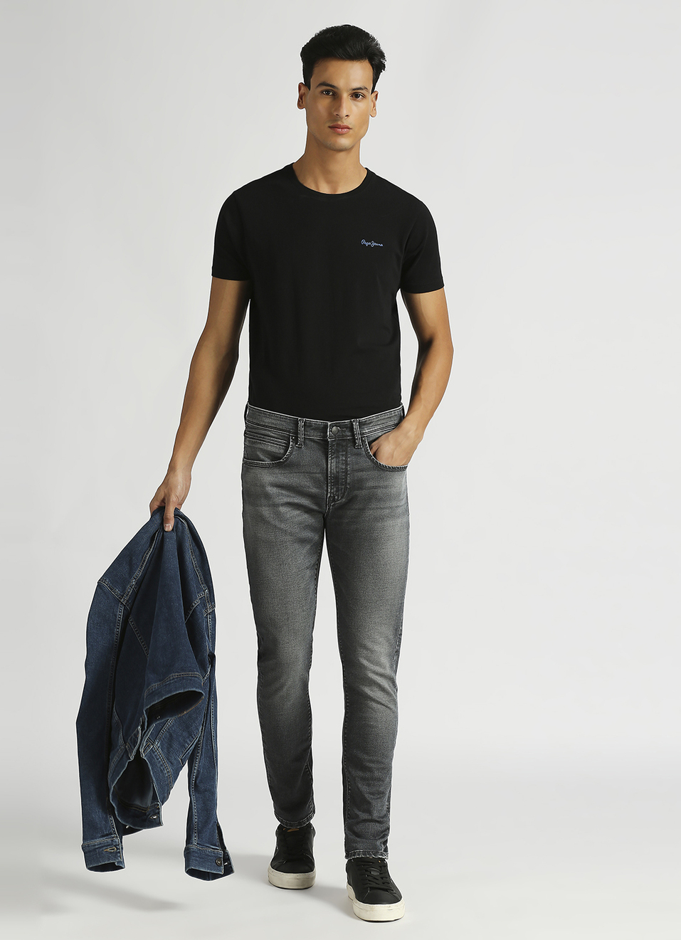 Chinox Grey Mid Rise Skinny Fit Gymindigo Jeans, , large image number 1