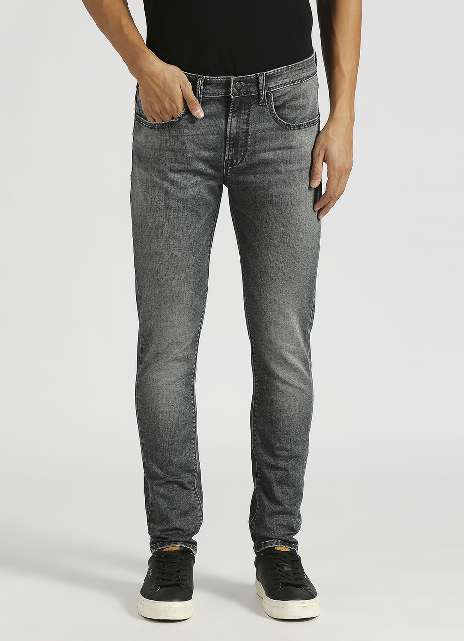 Chinox Grey Mid Rise Skinny Fit Gymindigo Jeans, , large image number 2