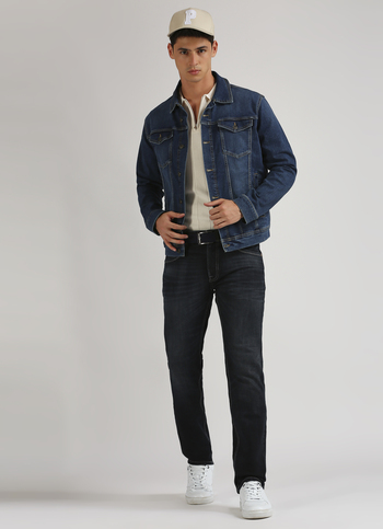 Vapour Dark Blue Mid Rise Slim Fit Jeans
