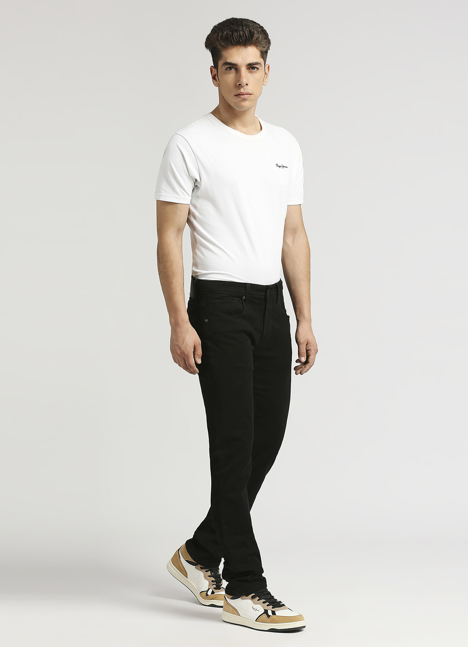 Vapour Black Mid Rise Slim Fit Jeans, , large image number 1