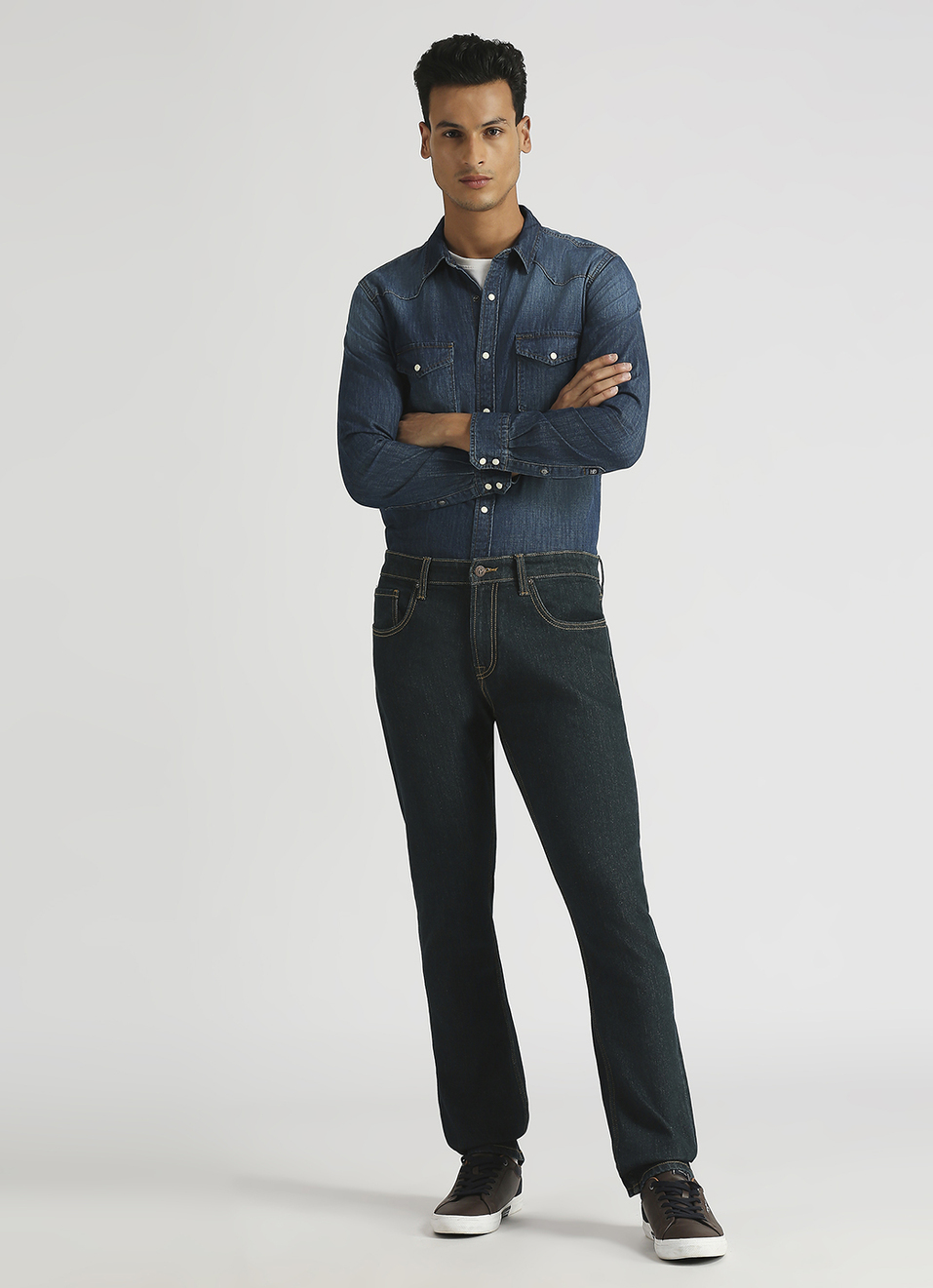 Vendie Raw Straight Fit Mid Rise Jeans, , large image number 1
