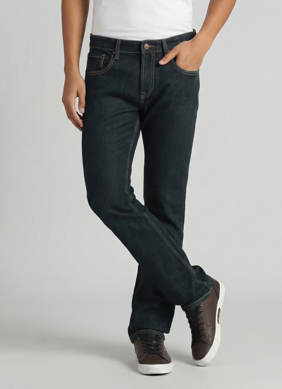 Vendie Raw Straight Fit Mid Rise Jeans, , large image number 0