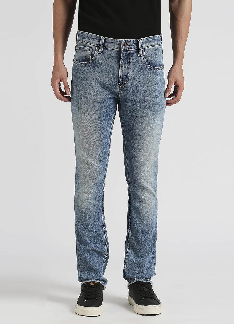 Vendie Light Blue Mid Rise Straight Fit Jeans, , large image number 2