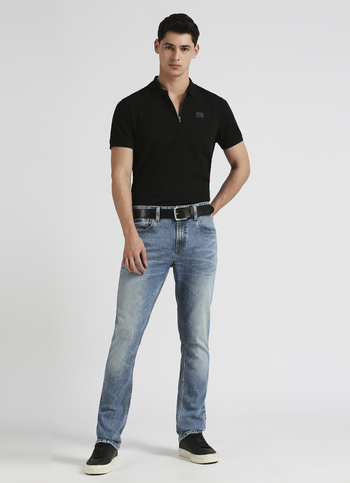 Vendie Light Blue Mid Rise Straight Fit Jeans