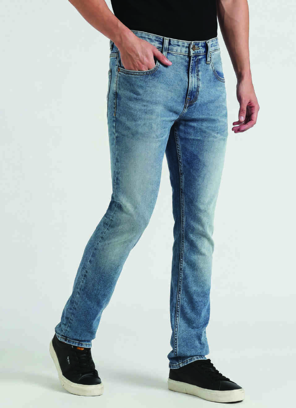 Vendie Light Blue Mid Rise Straight Fit Jeans, , large image number 0