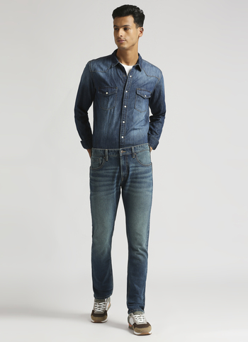 Vendie Green Tinted Mid Waist Straight Leg Jeans