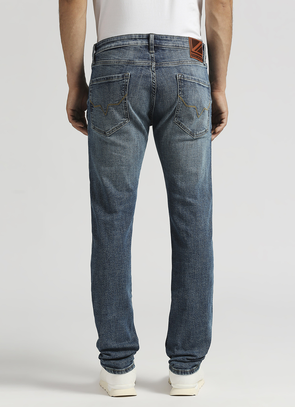 Vapour Blue Mid Rise Slim Fit Jeans, , large image number 3