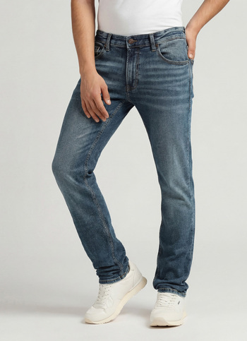 Vapour Blue Mid Rise Slim Fit Jeans