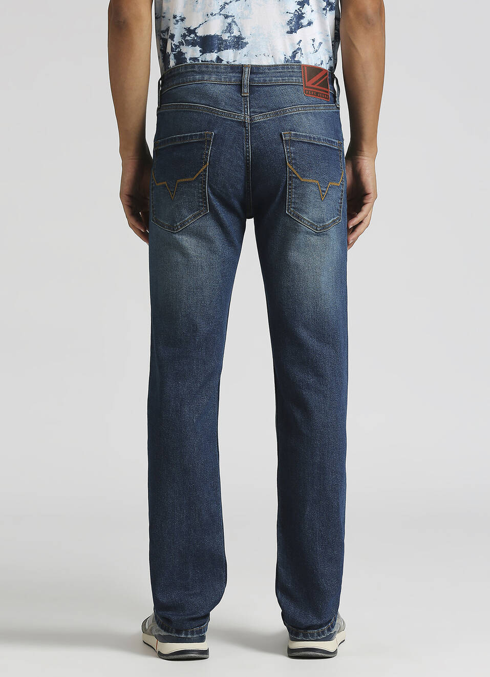 Holborne Blue Mid Rise Straight Fit Jeans, , large image number 3