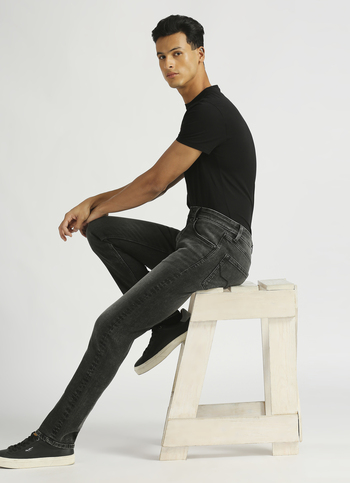 Vapour Black Mid Rise Slim Fit Jeans