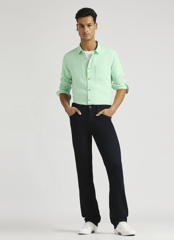 Holborne Black Mid Rise Straight Fit Jeans