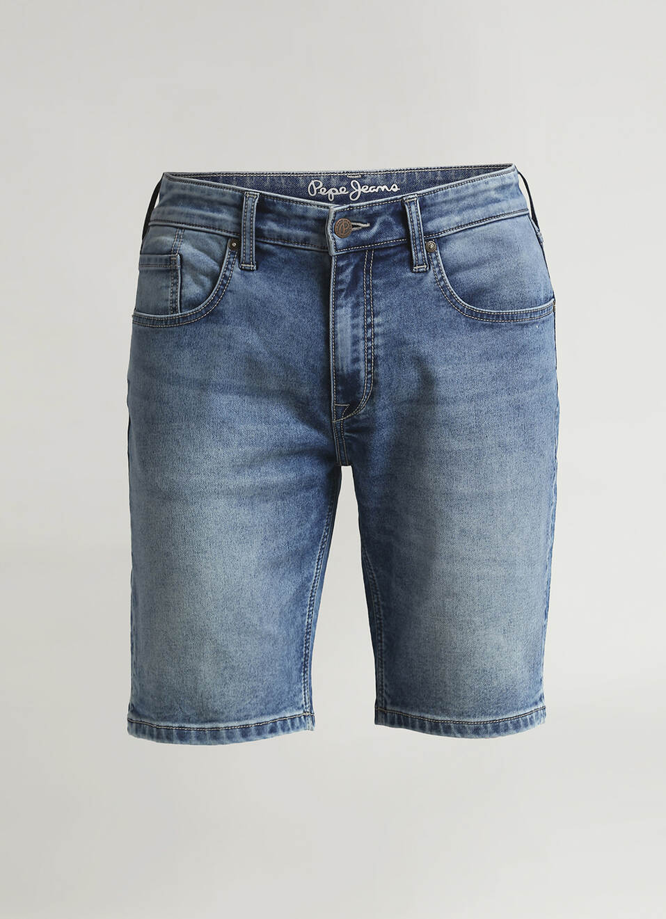 Chinox Blue Mid Rise Slim Fit Shorts, , large image number 5