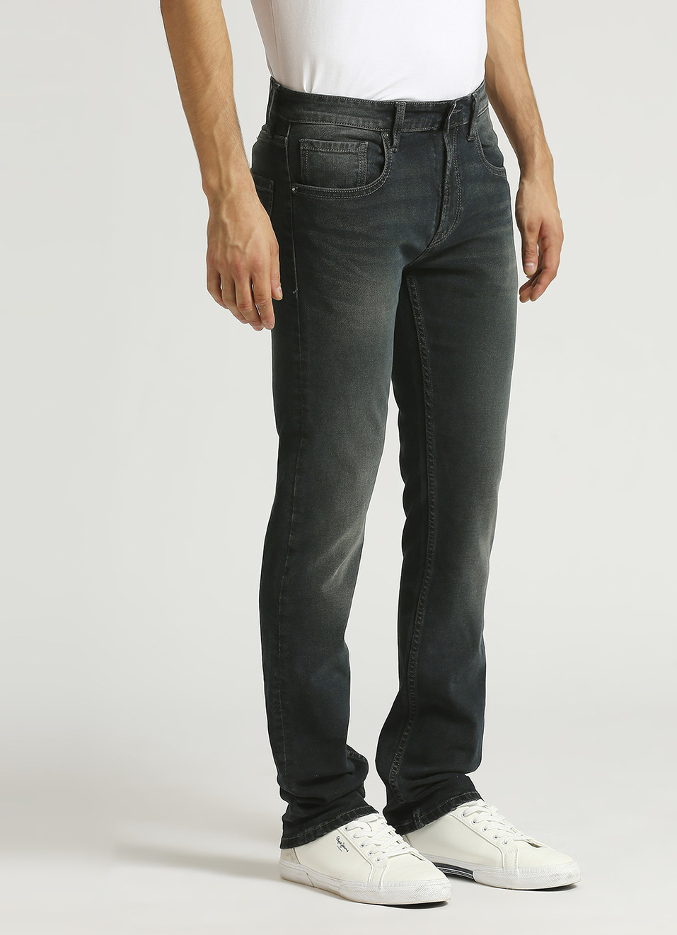 Vapour Black Mid Rise Slim Fit Jeans, , large image number 6