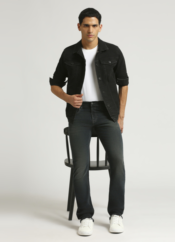 Vapour Black Mid Rise Slim Fit Jeans
