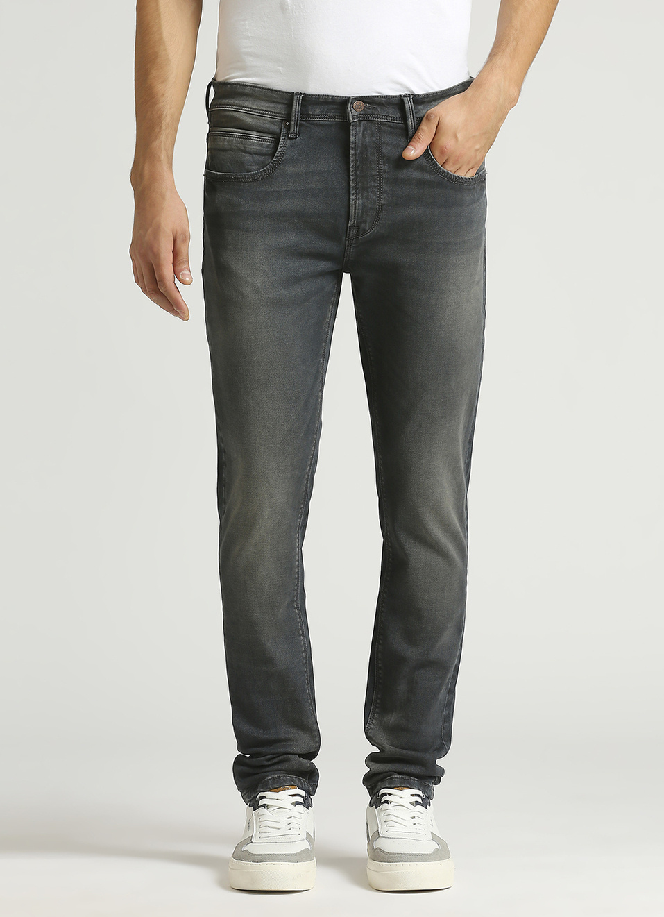 Chinox Grey Mid Rise Skinny Fit Gymindigo Jeans, , large image number 2